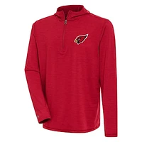 Men's Antigua  Heather Red Arizona Cardinals Tidy Quarter-Zip Pullover Hoodie