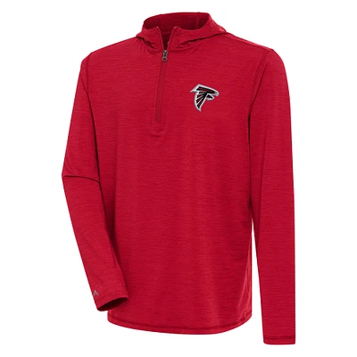 Men's Antigua  Heather Red Atlanta Falcons Tidy Quarter-Zip Pullover Hoodie