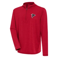 Men's Antigua  Heather Red Atlanta Falcons Tidy Quarter-Zip Pullover Hoodie