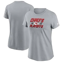 Women's Nike  Gray Kansas City Chiefs 2023 NFL Playoffs Iconic T-Shirt