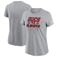 Women's Nike Gray Tampa Bay Buccaneers 2023 NFL Playoffs Iconic T-Shirt