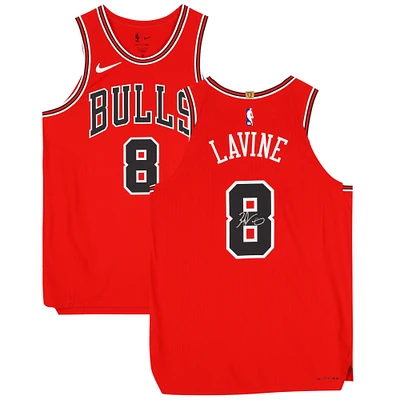 Zach LaVine Chicago Bulls Autographed Red Nike Icon Edition Authentic Jersey