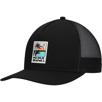 Men's RVCA Black Palm Set Trucker Snapback Hat