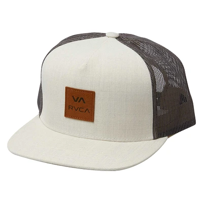 Men's RVCA Cream/Brown Juniper Trucker Snapback Hat