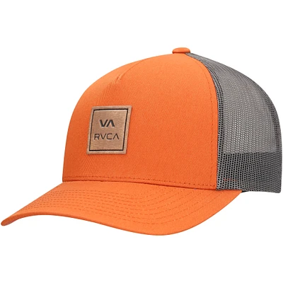 Men's RVCA Orange/Gray VA All The Way Trucker Adjustable Hat