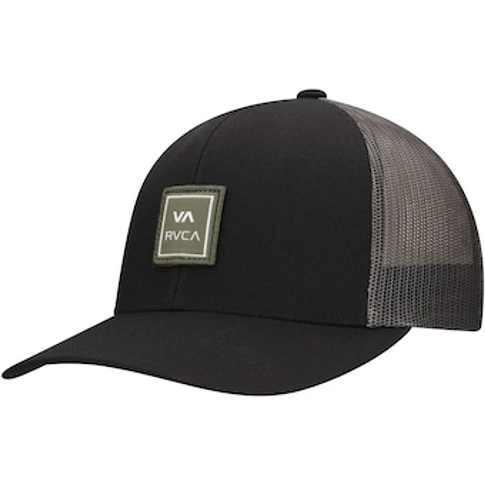 Men's RVCA Black/Brown VA Station Trucker Adjustable Hat