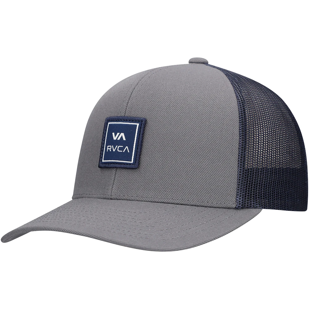 Men's RVCA Graphite/Navy VA Station Trucker Adjustable Hat