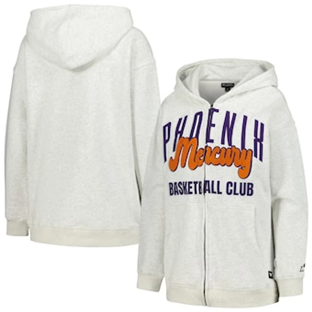 Women's The Wild Collective Heather Gray Phoenix Mercury Washed Full-Zip Hoodie