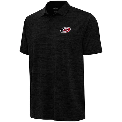 Men's Antigua  Heather Black Carolina Hurricanes Layout Polo