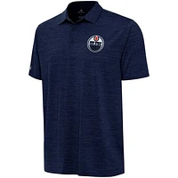 Men's Antigua  Heather Navy Edmonton Oilers Layout Polo