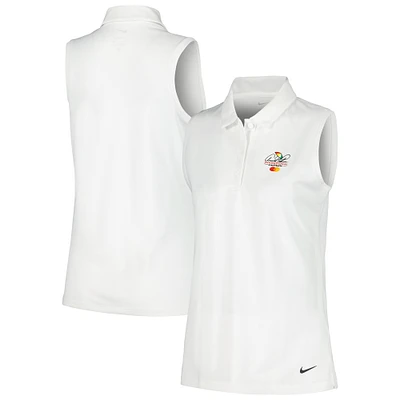 Women's Nike White Arnold Palmer Invitational Victory Sleeveless Performance Polo