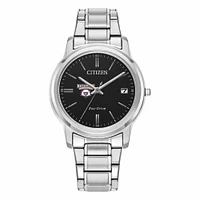 Women's Citizen Watch Silver Nazareth University Golden Flyers Eco-Drive Black Dial Stainless Steel Watch