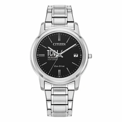 Women's Citizen Watch Silver College of New Jersey Lions Eco-Drive Black Dial Stainless Steel Watch