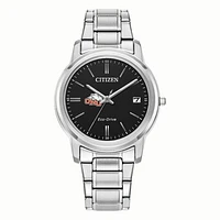Women's Citizen Watch Silver Ohio Northern Polar Bears Eco-Drive Black Dial Stainless Steel Watch