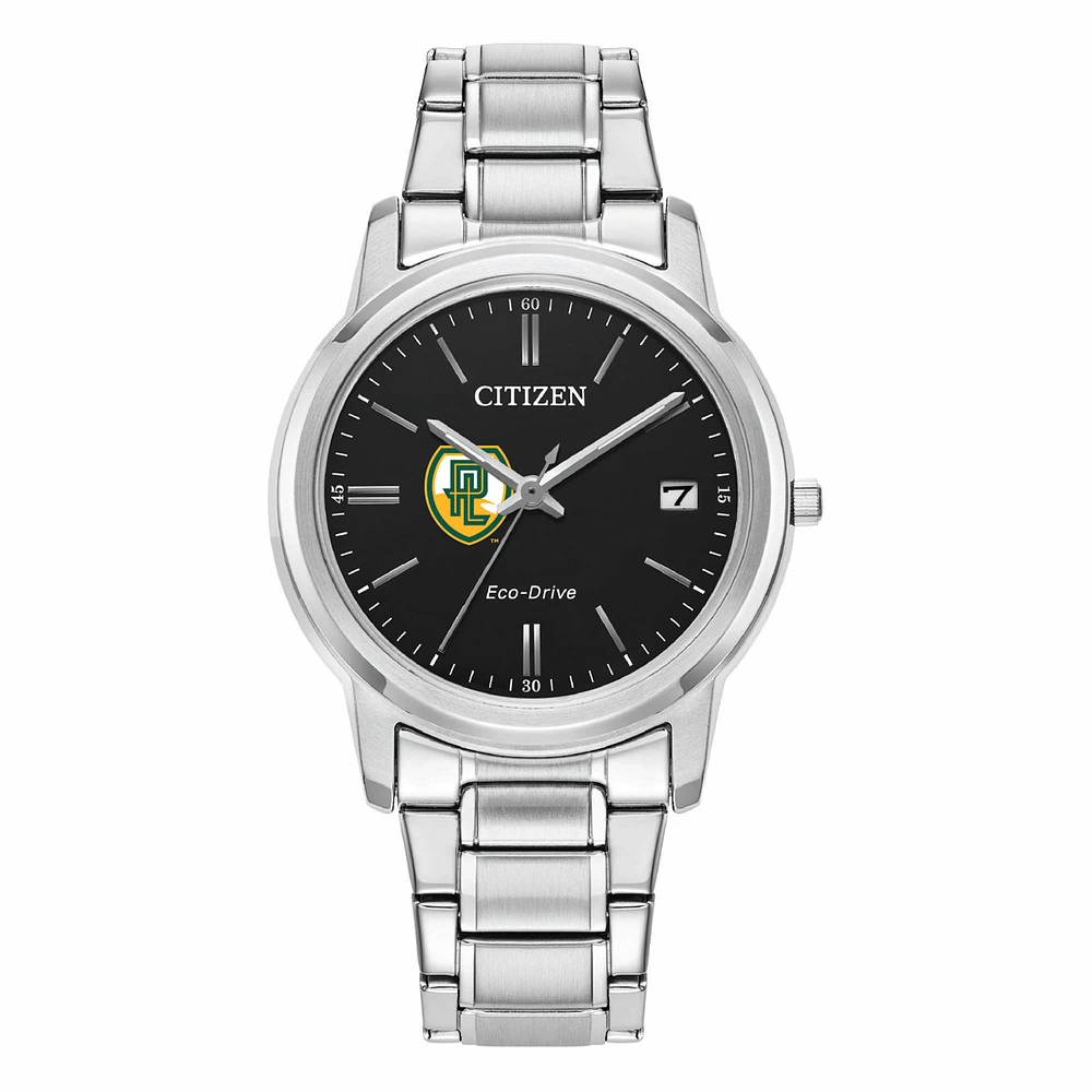 Women's Citizen Watch Silver Point Loma Sea Lions Eco-Drive Black Dial Stainless Steel Watch