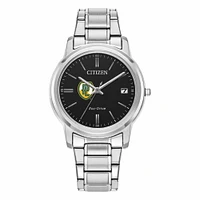 Women's Citizen Watch Silver Point Loma Sea Lions Eco-Drive Black Dial Stainless Steel Watch