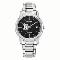 Women's Citizen Watch Silver Hamilton Continentals Eco-Drive Black Dial Stainless Steel Watch