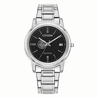 Women's Citizen Watch Silver Kean University Cougars Eco-Drive Black Dial Stainless Steel Watch