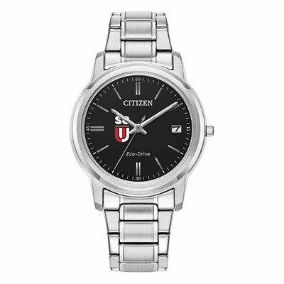 Women's Citizen Watch Silver Southern Oregon Raiders Eco-Drive Black Dial Stainless Steel Watch