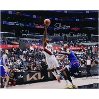 Scoot Henderson Portland Trail Blazers Autographed 16" x 20" Layup vs. Los Angeles Clippers with "NBA Debut 10-25-23" Inscription