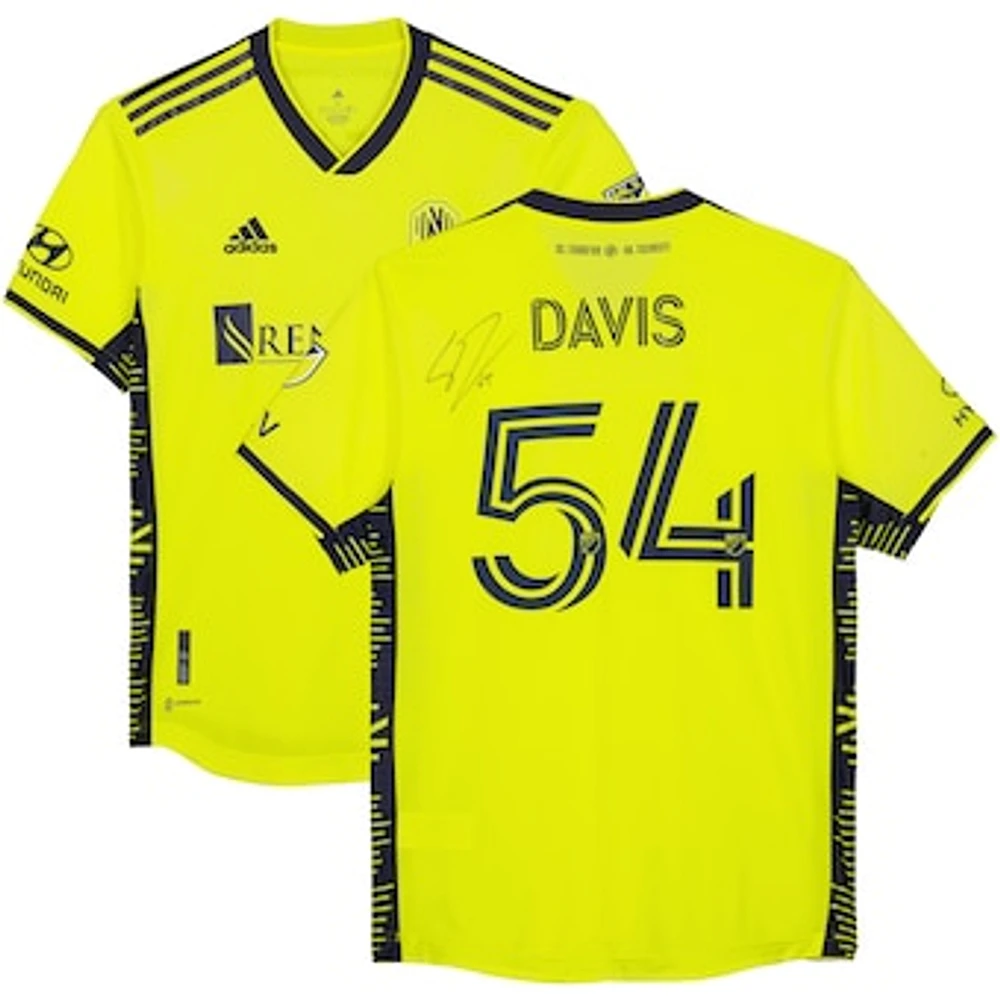 Sean Davis Nashville SC Autographed Match-Used #54 Yellow Jersey from the 2023 MLS Season