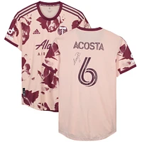 Bryan Acosta Portland Timbers Autographed Match-Used #6 Pink Jersey from the 2023 MLS Season