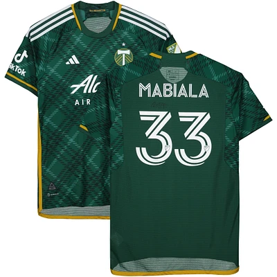 Larrys Mabiala Portland Timbers Autographed Match-Used #33 Green Jersey from the 2023 MLS Season