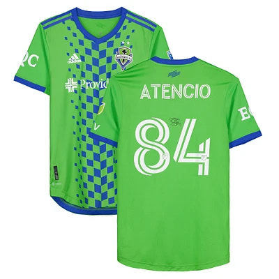 Joshua Atencio Seattle Sounders FC Autographed Match-Used #84 Green Jersey from the 2023 MLS Season