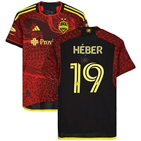 Heber Seattle Sounders FC Autographed Match-Used #19 Black Jersey from the 2023 MLS Season