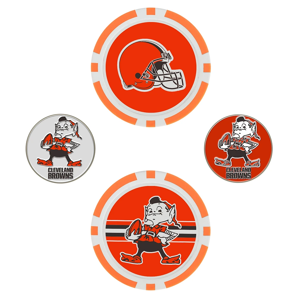 WinCraft Cleveland Browns 4-Pack Ball Markers Set