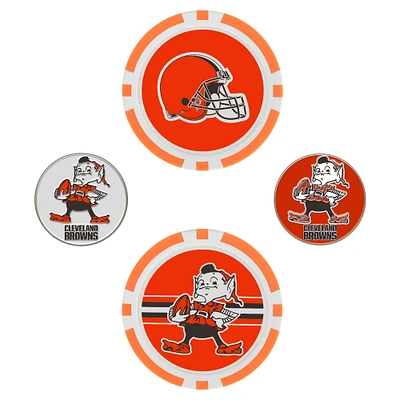 WinCraft Cleveland Browns 4-Pack Ball Markers Set