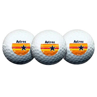 WinCraft Houston Astros 3-Pack Golf Ball Set