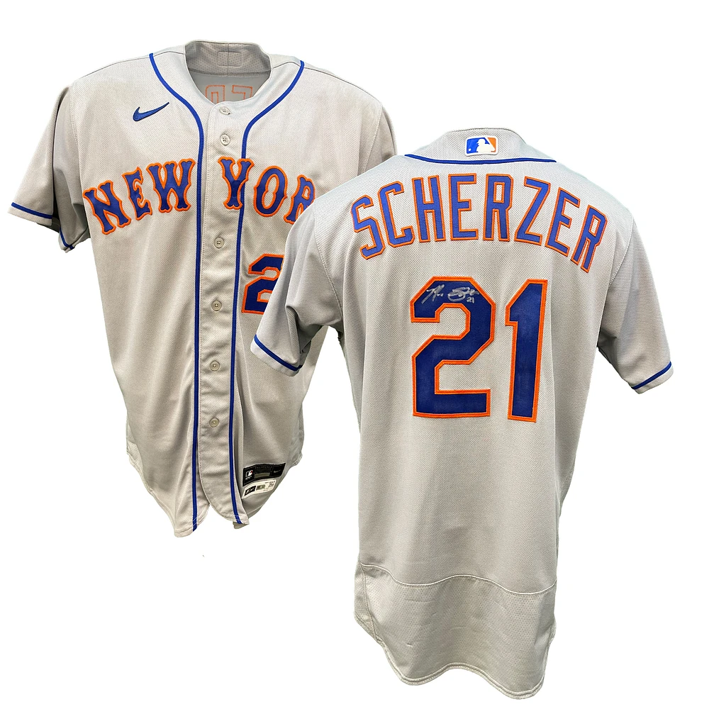 Max Scherzer New York Mets Autographed Game-Used #21 White Jersey vs. Washington Nationals on August 1, 2022