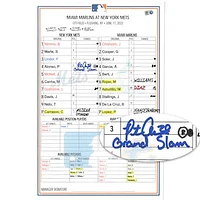 Pete Alonso New York Mets Autographed Game-Used Lineup Card vs. Miami Marlins on June 17, 2022 with "Grand Slam" Inscription