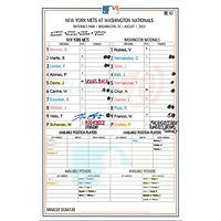 Max Scherzer New York Mets Autographed Game-Used Lineup Card vs. Cincinnati Reds on August 1, 2021
