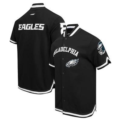 Men's Pro Standard Black Philadelphia Eagles Classic Warm-Up Short Sleeve Full-Snap Jacket