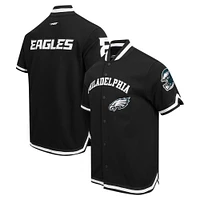 Men's Pro Standard Black Philadelphia Eagles Classic Warm-Up Short Sleeve Full-Snap Jacket