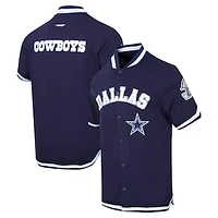 Men's Pro Standard Navy Dallas Cowboys Classic Warm-Up Short Sleeve Full-Snap Jacket