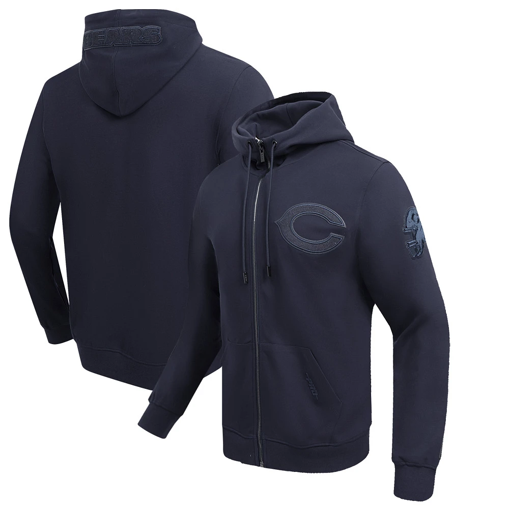 Men's Pro Standard Navy Chicago Bears Triple Tonal Full-Zip Hoodie