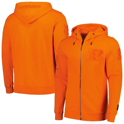 Men's Pro Standard Orange Cincinnati Bengals Triple Tonal Full-Zip Hoodie