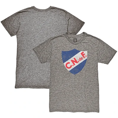 Men's 1863FC  Heather Gray Club Nacional de Football Color Crest Twisted Tri-Blend Slub T-Shirt