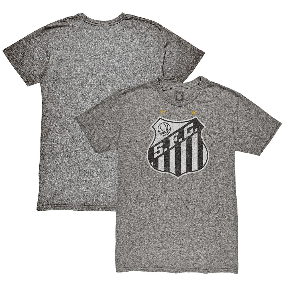 Men's 1863FC Heather Gray Santos FC Color Crest Twisted Tri-Blend Slub T-Shirt