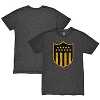 Men's 1863FC  Heather Black Club Atlético Peñarol Color Crest Twisted Tri-Blend Slub T-Shirt