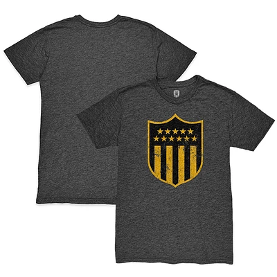 Men's 1863FC  Heather Black Club Atlético Peñarol Color Crest Twisted Tri-Blend Slub T-Shirt