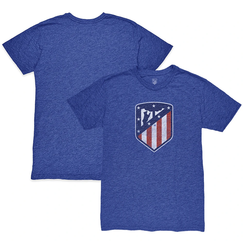 Men's 1863FC Heather Blue Atletico de Madrid Color Crest Twisted Tri-Blend Slub T-Shirt