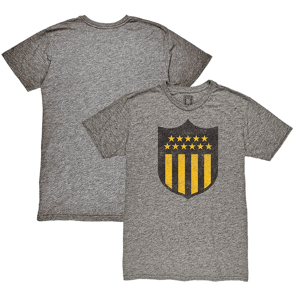 Men's 1863FC Heather Gray Club Atlético Peñarol Color Crest Twisted Tri-Blend Slub T-Shirt