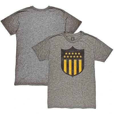 Men's 1863FC  Heather Gray Club Atlético Peñarol Color Crest Twisted Tri-Blend Slub T-Shirt