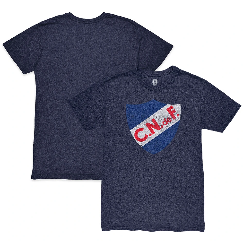Men's 1863FC Heather Navy Club Nacional de Football Color Crest Twisted Tri-Blend Slub T-Shirt