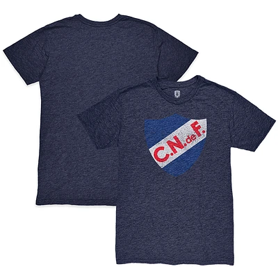 Men's 1863FC  Heather Navy Club Nacional de Football Color Crest Twisted Tri-Blend Slub T-Shirt