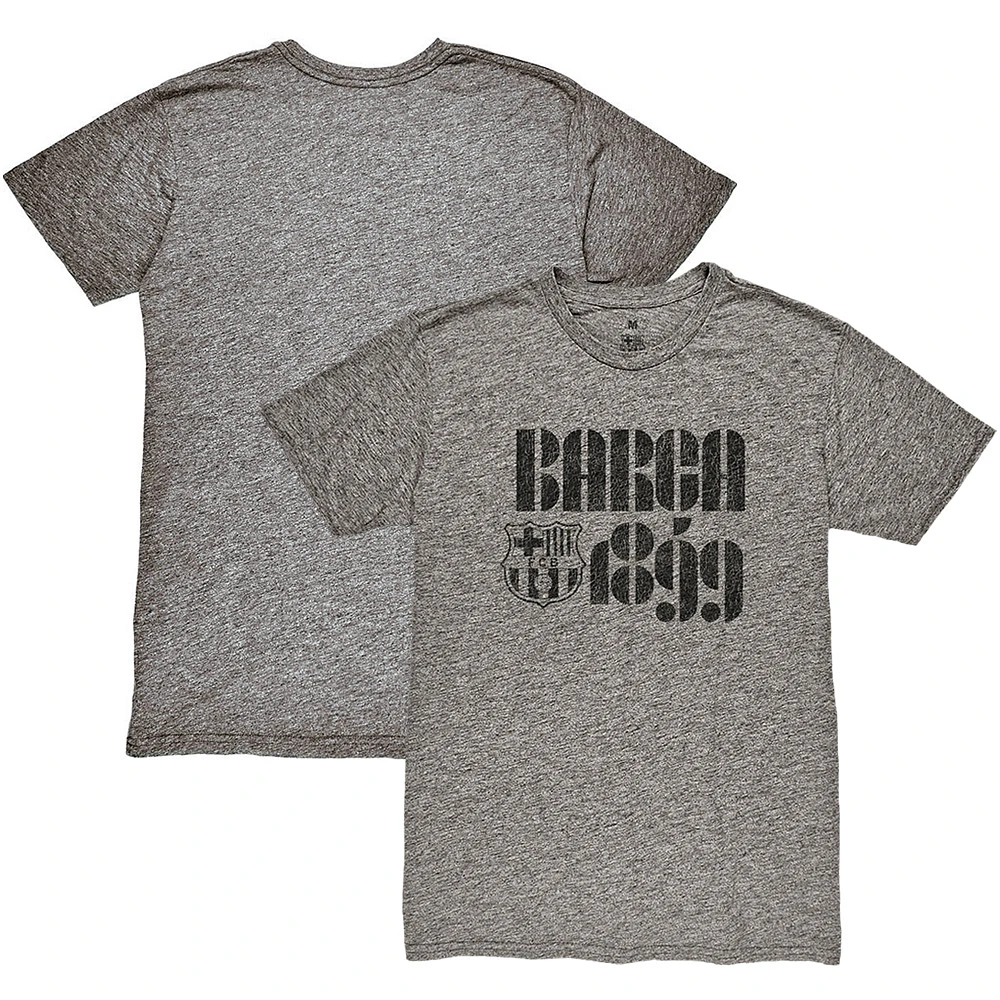 Men's 1863FC Heather Gray Barcelona Retro Vibes Twisted Tri-Blend Slub T-Shirt